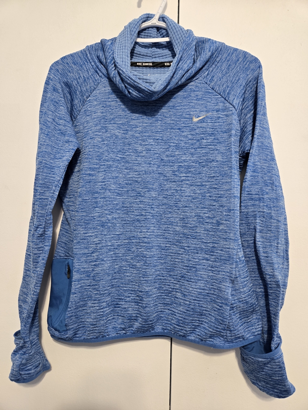 Nike Running Dri-FIT Blue Cowl Neck Pullover Top Medium